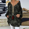 Image of big size 5XL Women's Loose plus Size Camouflage Long Sleeve V-neck Pullover camo top female large size loose t Shirt Tee