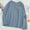 Image of autumn long Sleeve casual loose Tshirt korean ulzzang Women T-shirts stripe pink tops