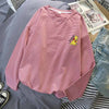 Image of autumn long Sleeve casual loose Tshirt korean ulzzang Women T-shirts stripe pink tops