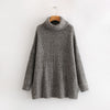 Image of Oversized Turtleneck Sweater Hot pink Mustard Color Loose Knitted Jersey
