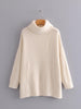 Image of Oversized Turtleneck Sweater Hot pink Mustard Color Loose Knitted Jersey