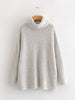 Image of Oversized Turtleneck Sweater Hot pink Mustard Color Loose Knitted Jersey
