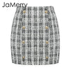 Image of Vintage 2 piece set plaid blazer women Buttons double breast office lady blazer jackets