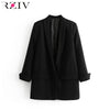 Image of RZIV women's blazer suit jacket coat casual solid color single button coat OL blazer suit