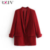 Image of RZIV women's blazer suit jacket coat casual solid color single button coat OL blazer suit