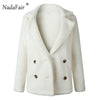 Image of Plus Size Warm Thick Faux Fur Jacket Coat Pockets Plush Overcoat Outwear