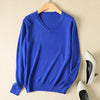 Image of JVEII Women Sweater Knitted Female Long Sleeve V-neck Cashmere Sweater And Pullover Female Autumn Winter Slim Jumpers Casual
