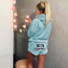 Image of Women Coral Velvet Pajamas Set for Autumn and Winter