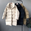 Image of New Winter Hooded Long Sleeve Solid Color Cotton-padded Warm Loose Long