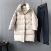 Image of New Winter Hooded Long Sleeve Solid Color Cotton-padded Warm Loose Long