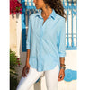 Image of Split Hem Button Detail Tunics Women 5XL Plus Size Chiffon
