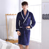 Image of Thicken Warm Couple Flannel Robe Winter Long Sleeve
