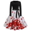 Image of Winter Dresses Women 50S 60S Vintage Robe Swing Pinup