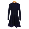 Image of Women Long Sleeve Sweater Dress Women's Irregular Hem Casual Autumn and Winter Dress