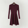 Image of Women Long Sleeve Sweater Dress Women's Irregular Hem Casual Autumn and Winter Dress