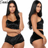 Image of US Women 2pcs Velvet Sleepwear Sexy Spaghetti Strap Velvet