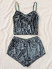 Image of US Women 2pcs Velvet Sleepwear Sexy Spaghetti Strap Velvet