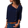 Image of 2020 Long Sleeve Women Blouses and Skew Collar Solid Office Shirt Casual