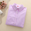 Image of Women Blouses Long Sleeve Oxford Ladies Office Long Sleeve Shirts