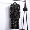 Image of Summer Korean Chiffon Women Dress Elegant Ladies Vintage Long Dress Boho Floral Office Long Sleeve Vestidos Clothing 5LYQ003