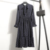 Image of Summer Korean Chiffon Women Dress Elegant Ladies Vintage Long Dress Boho Floral Office Long Sleeve Vestidos Clothing 5LYQ003