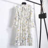 Image of Summer Korean Chiffon Women Dress Elegant Ladies Vintage Long Dress Boho Floral Office Long Sleeve Vestidos Clothing 5LYQ003