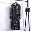 Image of Summer Korean Chiffon Women Dress Elegant Ladies Vintage Long Dress Boho Floral Office Long Sleeve Vestidos Clothing 5LYQ003