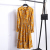 Image of Summer Korean Chiffon Women Dress Elegant Ladies Vintage Long Dress Boho Floral Office Long Sleeve Vestidos Clothing 5LYQ003