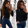 Image of Hot Sale Women Turtle Neck T-Shirts Long Sleeve