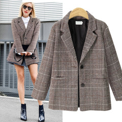 Autumn & Winter Fashion Plaid Blazers Women