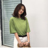Image of Casual Solid Ladies Black White Cotton Oversize T Shirt