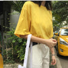 Image of Casual Solid Ladies Black White Cotton Oversize T Shirt
