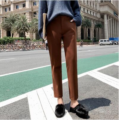 2020 Autumn New Women Elastic Woolen Pant