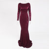 Image of 2020 Elegant O Neck Long Sleeve Sparkle Sequin Maxi Dress