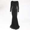 Image of 2020 Elegant O Neck Long Sleeve Sparkle Sequin Maxi Dress