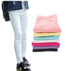 Elastic Pencil Trousers Child Solid Leggings
