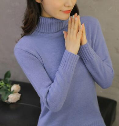 Women Knitted Sweaters Pullovers Turtleneck Long Sleeve