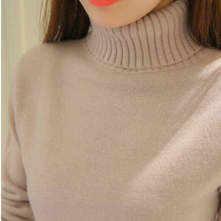 Women Knitted Sweaters Pullovers Turtleneck Long Sleeve