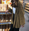 Image of Woman Vent Vintage Plaid Shirt Single Breasted Turn down Collar