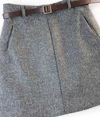 2020 Spring New Arrival Vintage High Waist A-line Office Skirts