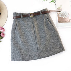 2020 Spring New Arrival Vintage High Waist A-line Office Skirts