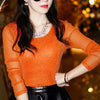 Image of Summer Women's Sexy See Through Mesh Blouse Long Sleeve