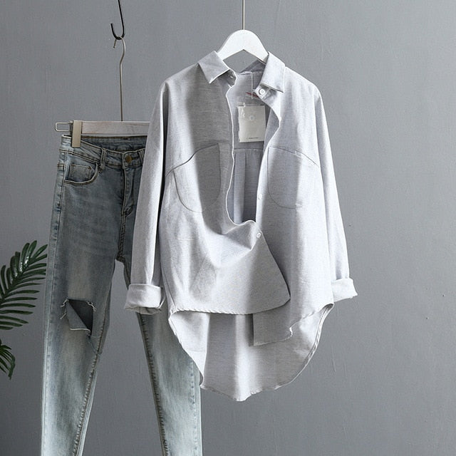 Korean Long Sleeve Blouses for Women Shirts