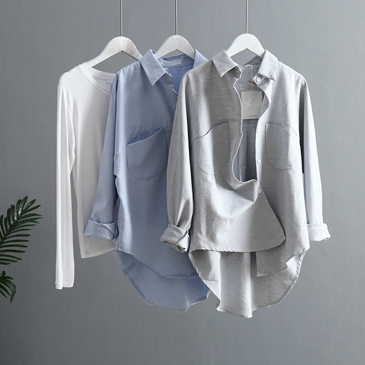 Korean Long Sleeve Blouses for Women Shirts