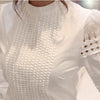 Image of Summer New Women Blouses Slim Bottoming Long-sleeved White Shirt