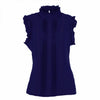 Image of Vogue Women Ruffle Sleeve Neck Slim Fitted Shirts