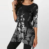 Image of Floral Print Stretch Beach Shirt Tunic Loose Long Party Blouses