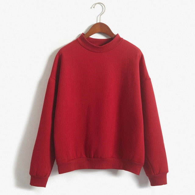 9 Colors Winter Grey Hoodie Round Neck Long Sleeve Velvet Warm Sweatshirts