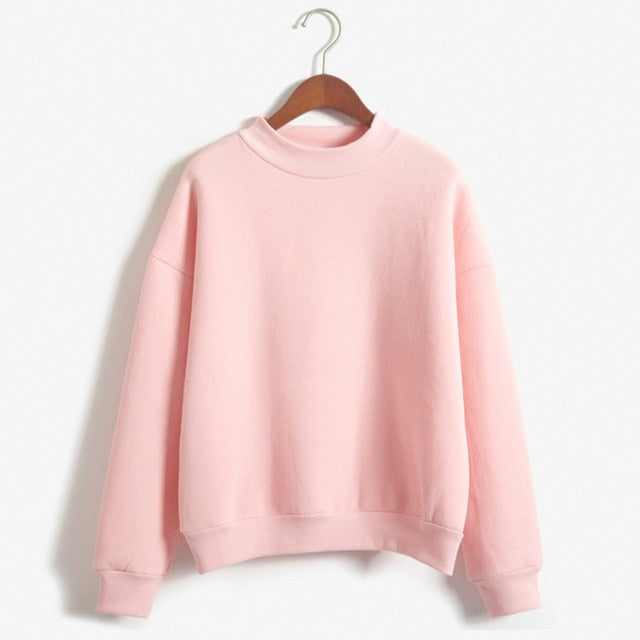 9 Colors Winter Grey Hoodie Round Neck Long Sleeve Velvet Warm Sweatshirts