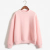 Image of 9 Colors Winter Grey Hoodie Round Neck Long Sleeve Velvet Warm Sweatshirts
